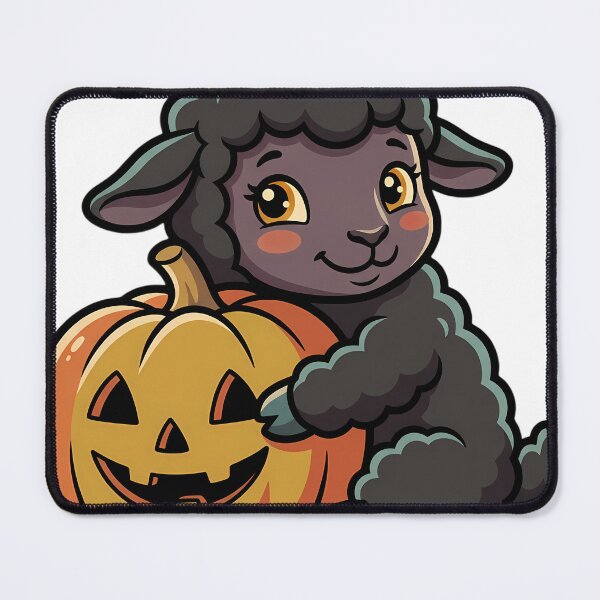 Item preview, Vintage Black Lamb Hugging Retro Jack-o'-Lantern designed and sold by pumsquare.