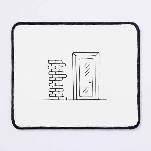 Item preview, An illustration of brick wall next to a door designed and sold by rasagamastore.