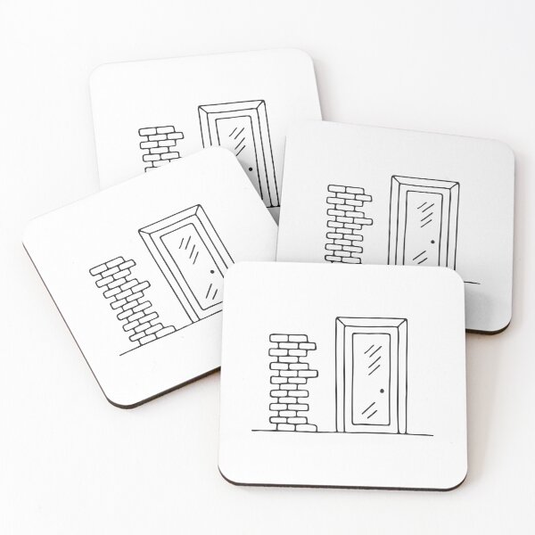 Item preview, An illustration of brick wall next to a door designed and sold by rasagamastore.