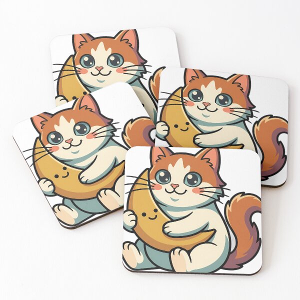 Item preview, Vintage Turkish Van Cat and Retro Smiling Moon designed and sold by pumsquare.