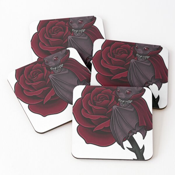 Item preview, Gothic Crimson Rose with a Roosting Bat designed and sold by IllumeInk.