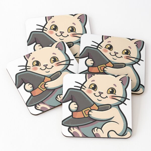 Item preview, Vintage Cream Kitten and Retro Witch Hat designed and sold by pumsquare.