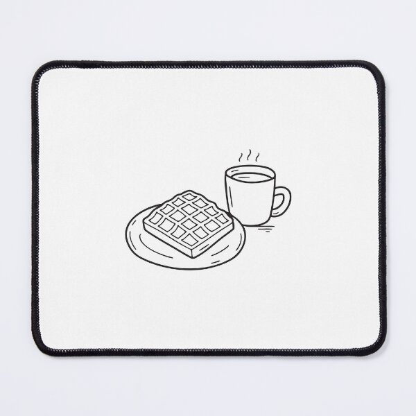 Item preview, An illustration of waffle on a breakfast plate with a cup of tea designed and sold by rasagamastore.