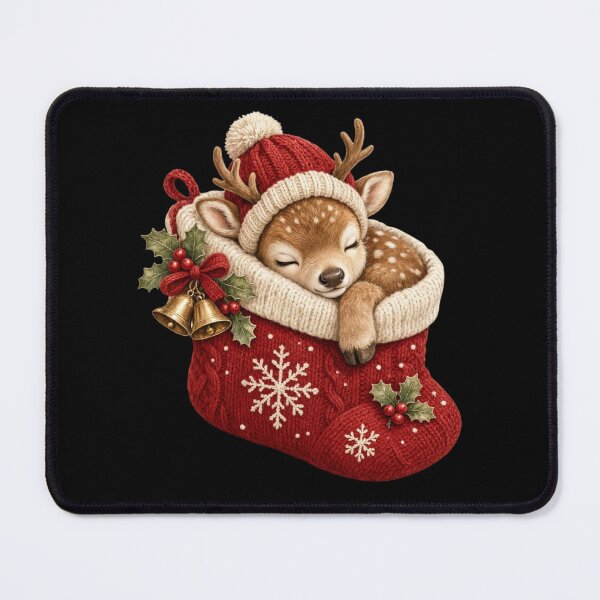 Item preview, Cute Baby Reindeer Sleeping in Christmas Stocking Holiday designed and sold by CF_VintageDesign.