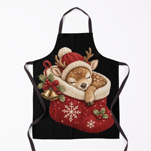 Item preview, Cute Baby Reindeer Sleeping in Christmas Stocking Holiday designed and sold by CF_VintageDesign.