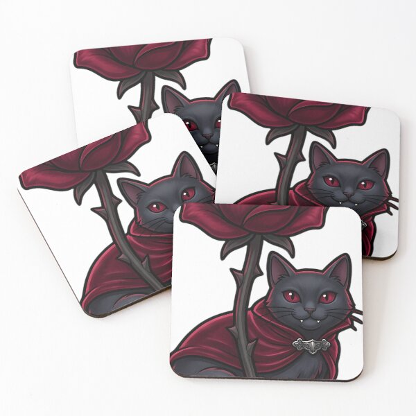 Item preview, Gothic Crimson Rose and Vampire Cat designed and sold by IllumeInk.