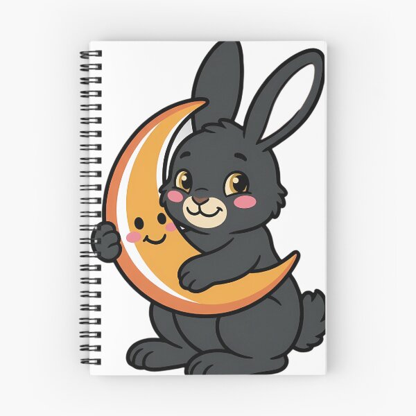 Item preview, Vintage Black Hare and Retro Smiling Moon designed and sold by pumsquare.