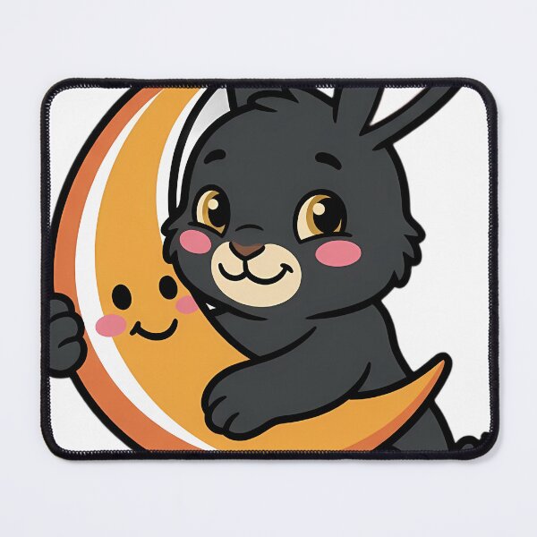 Item preview, Vintage Black Hare and Retro Smiling Moon designed and sold by pumsquare.