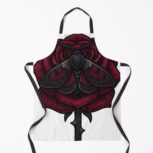 Item preview, Gothic Crimson Rose with a Resting Moth designed and sold by IllumeInk.