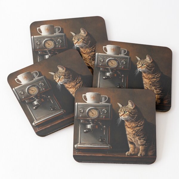 Item preview, Tabby Cat and Dark Espresso Machine designed and sold by Purrista Studio.