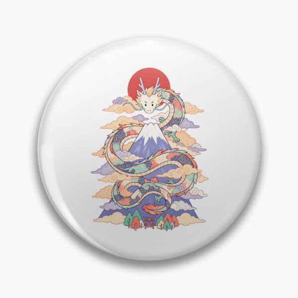 Item preview, Japanese Dragon & Mount Fuji | Traditional Japanese Mythology Art designed and sold by MrDev.
