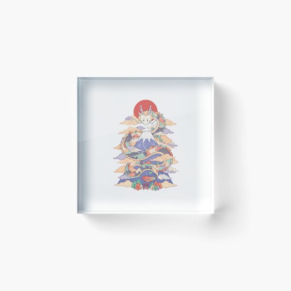 Item preview, Japanese Dragon & Mount Fuji | Traditional Japanese Mythology Art designed and sold by MrDev.