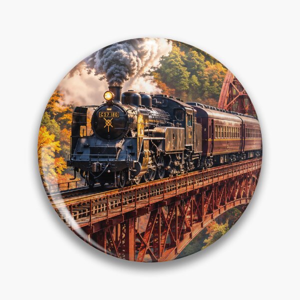 Item preview, Steam Train Across the Autumn Gorge – Japanese Mountain Railway designed and sold by CHANNELZIPANG.