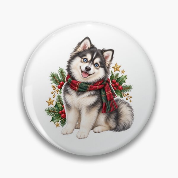Item preview, Pomsky Christmas Holiday Dog designed and sold by badburropress.