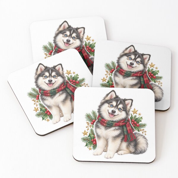 Item preview, Pomsky Christmas Holiday Dog designed and sold by badburropress.