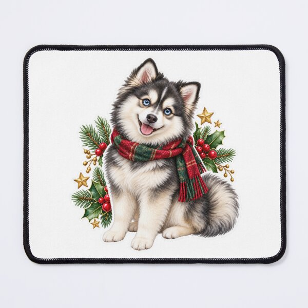 Item preview, Pomsky Christmas Holiday Dog designed and sold by badburropress.