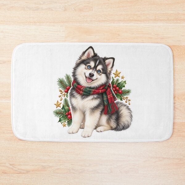 Item preview, Pomsky Christmas Holiday Dog designed and sold by badburropress.