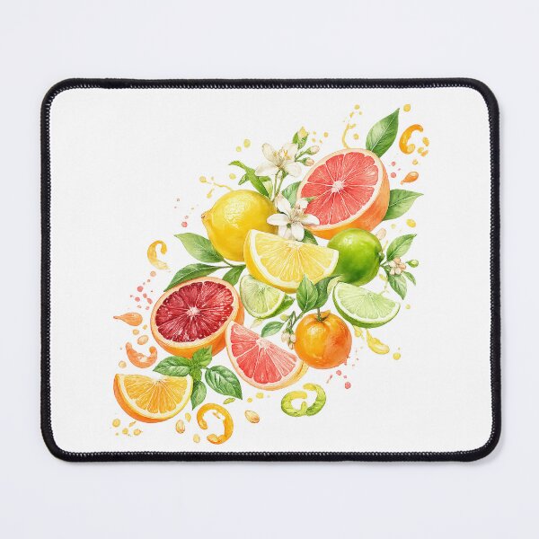 Item preview, Watercolor Citrus Fruit Botanical Lemon Lime Grapefruit Orange Floral Art designed and sold by inkoutninja.