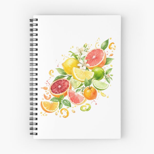 Item preview, Watercolor Citrus Fruit Botanical Lemon Lime Grapefruit Orange Floral Art designed and sold by inkoutninja.