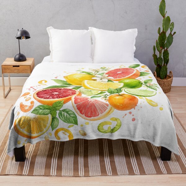 Item preview, Watercolor Citrus Fruit Botanical Lemon Lime Grapefruit Orange Floral Art designed and sold by inkoutninja.