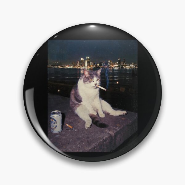 Item preview, Smoking Cat – Funny Cigarette Kitten Meme  designed and sold by ellapaintcoast.
