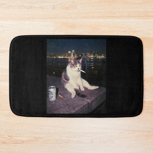 Item preview, Smoking Cat – Funny Cigarette Kitten Meme  designed and sold by ellapaintcoast.