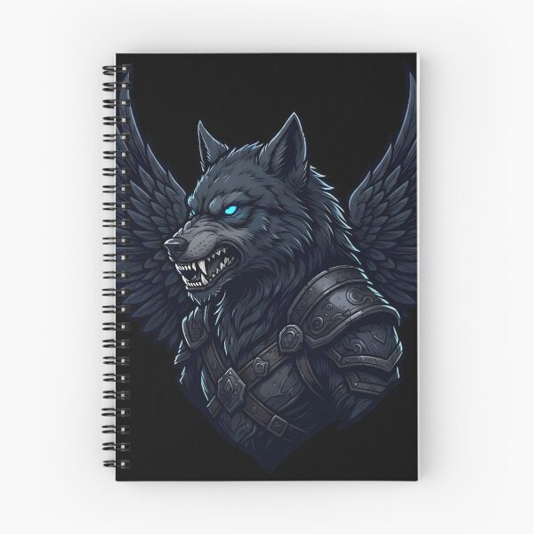 Item preview, Armored Dark Wolf with Raven Wings Fantasy Creature Graphic designed and sold by DuckOddity.