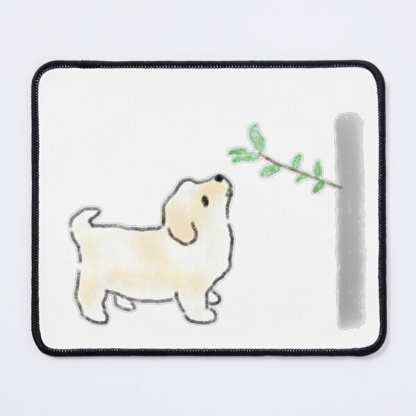 Item preview, Cream Puppy Sniffing Tree Branch designed and sold by raun.draw.