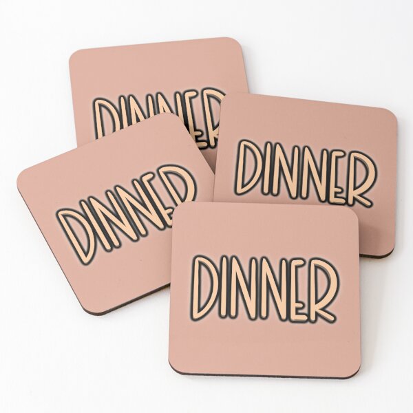 Item preview, Dinner – Cute Retro Typography Sticker designed and sold by sososweett.