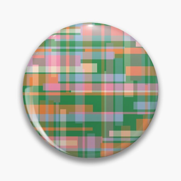 Item preview, Colorful Geometric Deconstructed Madras Plaid Pattern Green Orange Pink Light Blue designed and sold by kierkegaard.