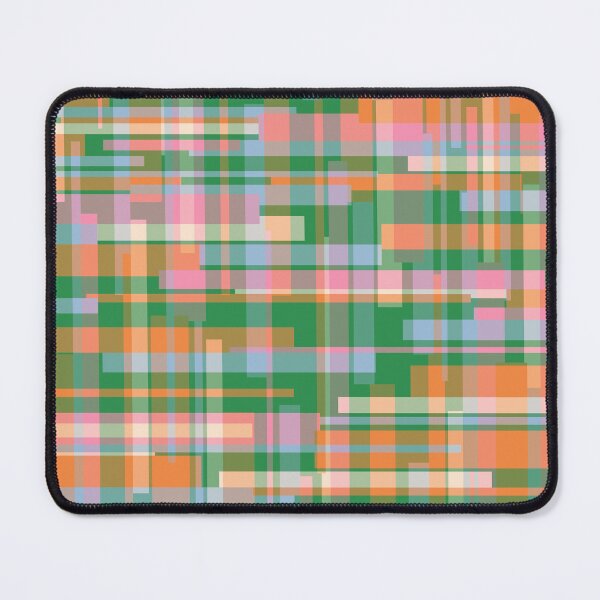 Item preview, Colorful Geometric Deconstructed Madras Plaid Pattern Green Orange Pink Light Blue designed and sold by kierkegaard.