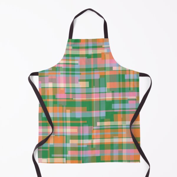 Item preview, Colorful Geometric Deconstructed Madras Plaid Pattern Green Orange Pink Light Blue designed and sold by kierkegaard.