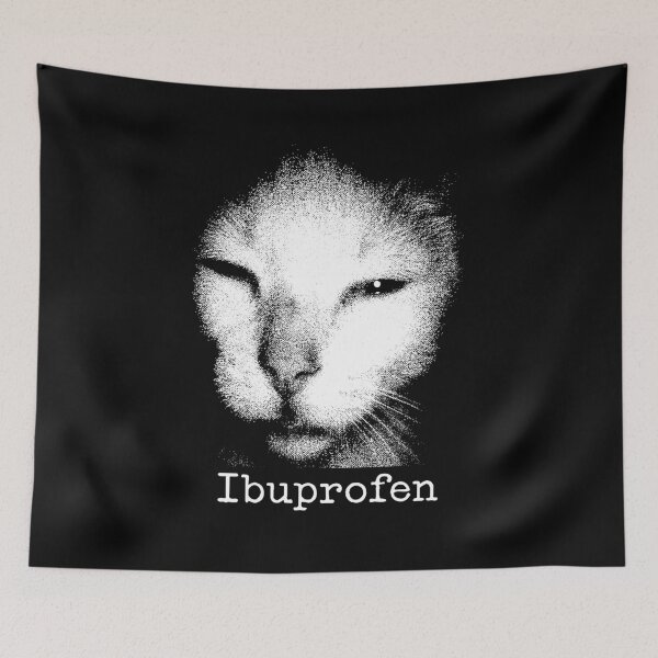 Item preview, Ibuprofen Cat Funny Meme designed and sold by ellapaintcoast.
