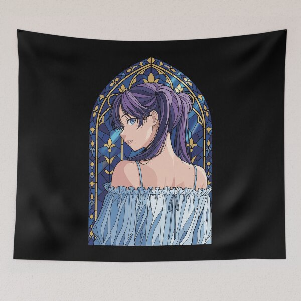 Item preview, Ayame Moriya Blue Box Blue Stained Glass Back View designed and sold by mildaclairmo.