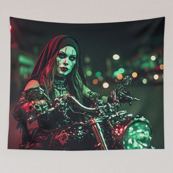 Item preview, Dark Goth Biker Nun designed and sold by TheDarkWardrobe.