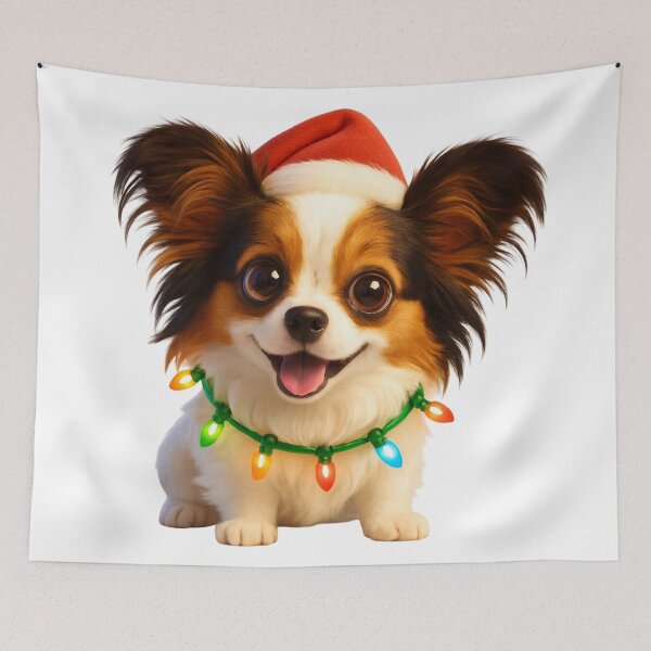 Item preview, Papillon Mix Dog Christmas Cheer designed and sold by Sillytoe.