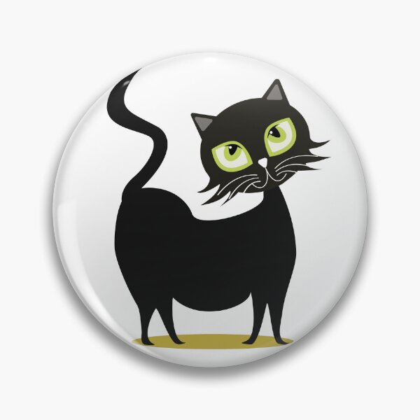 Item preview, Retro Mid-Century Black Cat with Green Eyes designed and sold by Qoyllur.