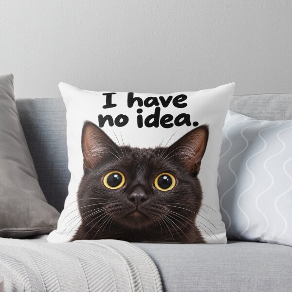 Item preview, I Have No Idea – Funny Confused Black Cat designed and sold by BAD TASTE CLUB.