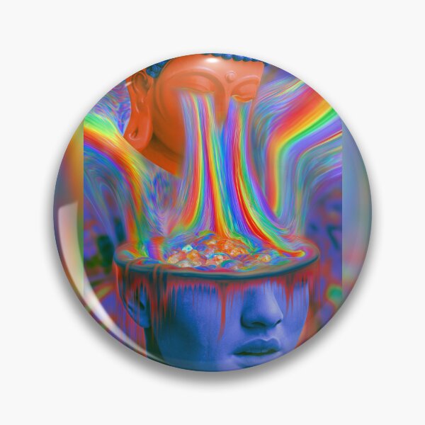 Item preview, Rainbow Tears Streaming From The Buddha Into A Blue Face designed and sold by MongLongStudio.