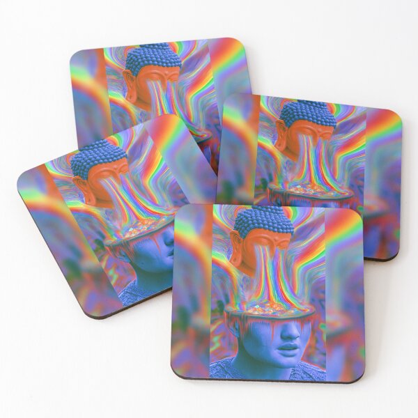 Item preview, Rainbow Tears Streaming From The Buddha Into A Blue Face designed and sold by MongLongStudio.