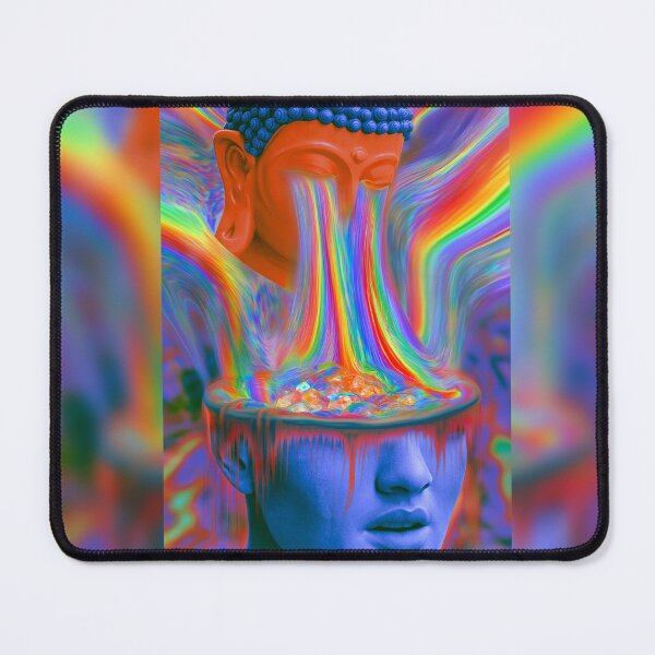 Item preview, Rainbow Tears Streaming From The Buddha Into A Blue Face designed and sold by MongLongStudio.