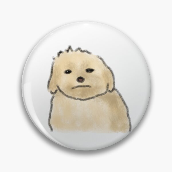 Item preview, Grumpy Fluffy Cream Dog Face designed and sold by raun.draw.