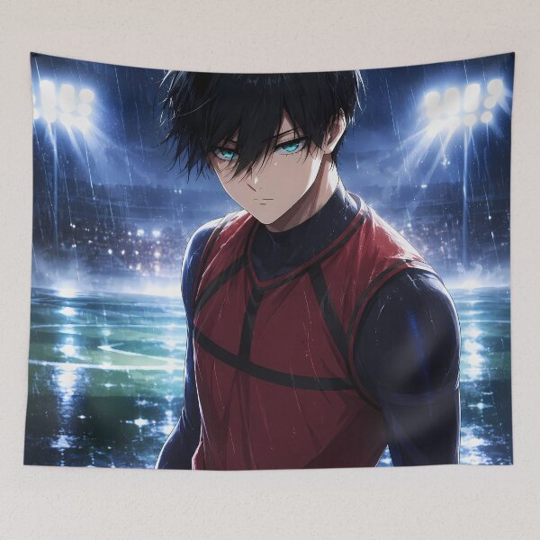 Item preview, Rin Itoshi Blue Lock Rainy Stadium Focus designed and sold by mildaclairmo.