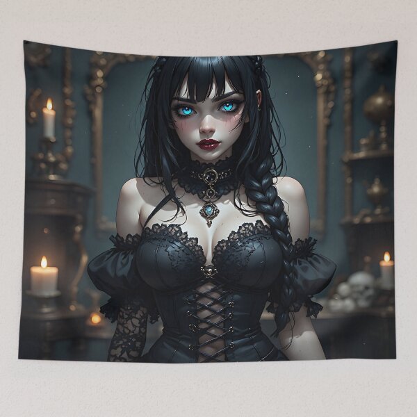 Item preview, Hot Halloween Anime Babe Goth Mommy Waifu Woman designed and sold by Your New Fixation.