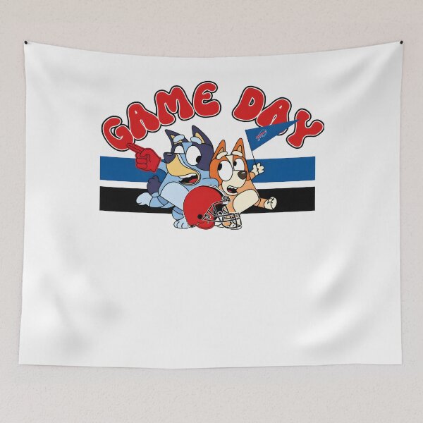 Item preview, Bluey & Bingo Game Day Football Helmet Bills Flag designed and sold by Kleinpixel.