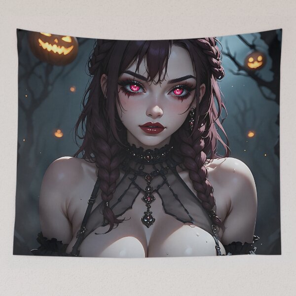 Item preview, Hot Halloween Anime Babe Goth Mommy Waifu Woman designed and sold by Your New Fixation.
