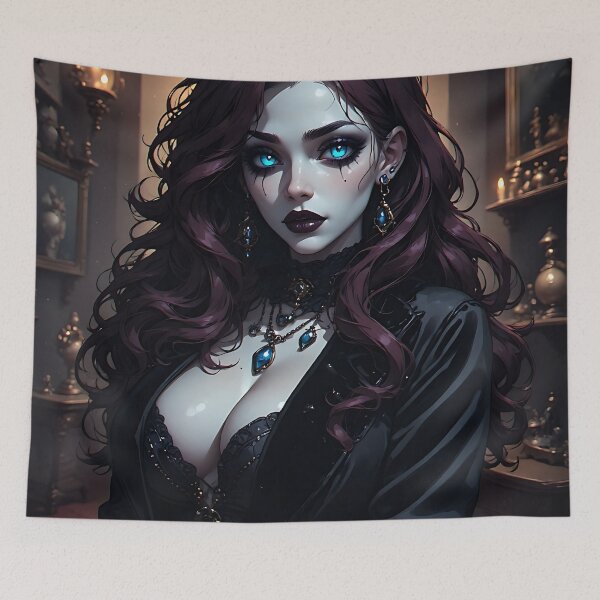 Item preview, Hot Halloween Anime Babe Goth Mommy Waifu Woman designed and sold by Your New Fixation.