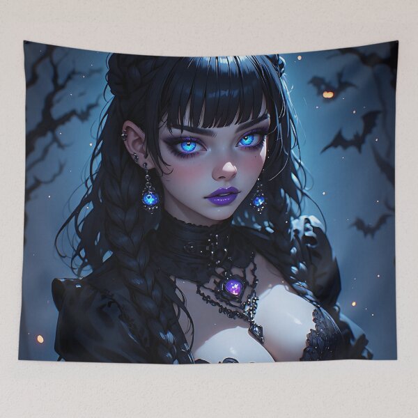 Item preview, Hot Halloween Anime Babe Goth Mommy Waifu Woman designed and sold by Your New Fixation.