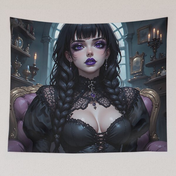 Item preview, Hot Halloween Anime Babe Goth Mommy Waifu Woman designed and sold by Your New Fixation.