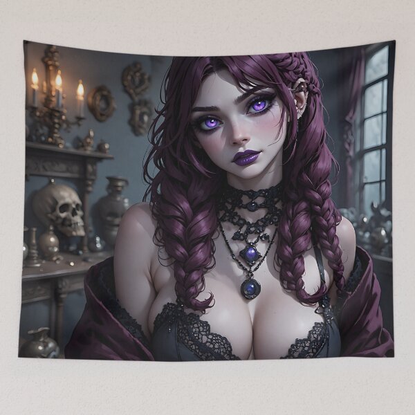 Item preview, Hot Halloween Anime Babe Goth Mommy Waifu Woman designed and sold by Your New Fixation.